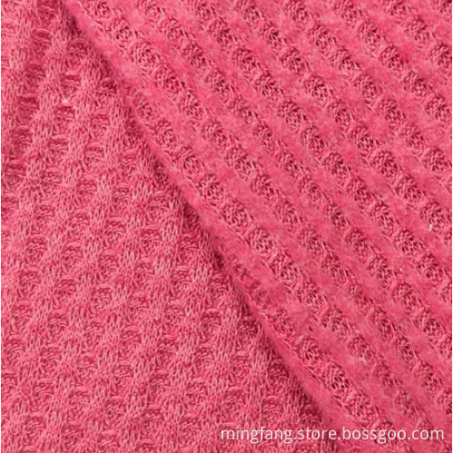 polyester rayon waffle jacquard knitting fabric